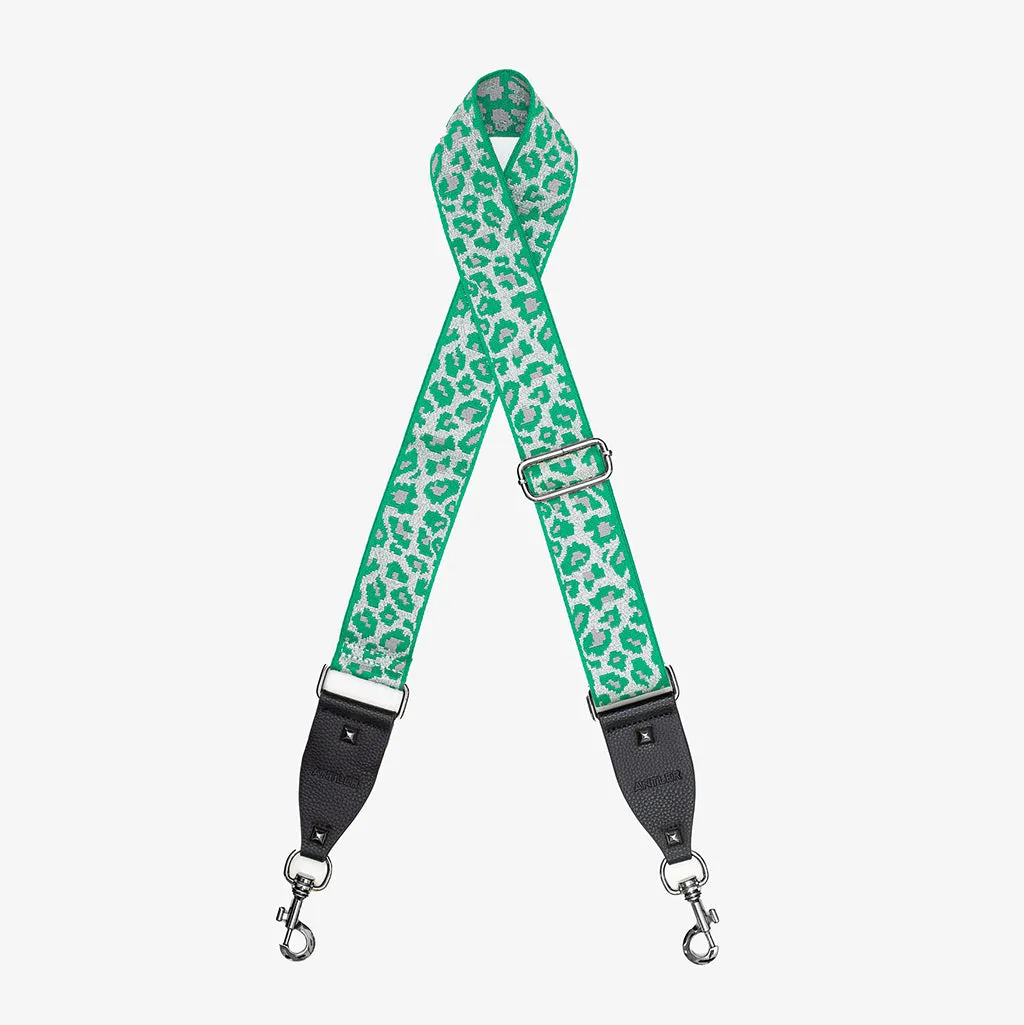 Bag Strap - Cheetah Silver & Green
