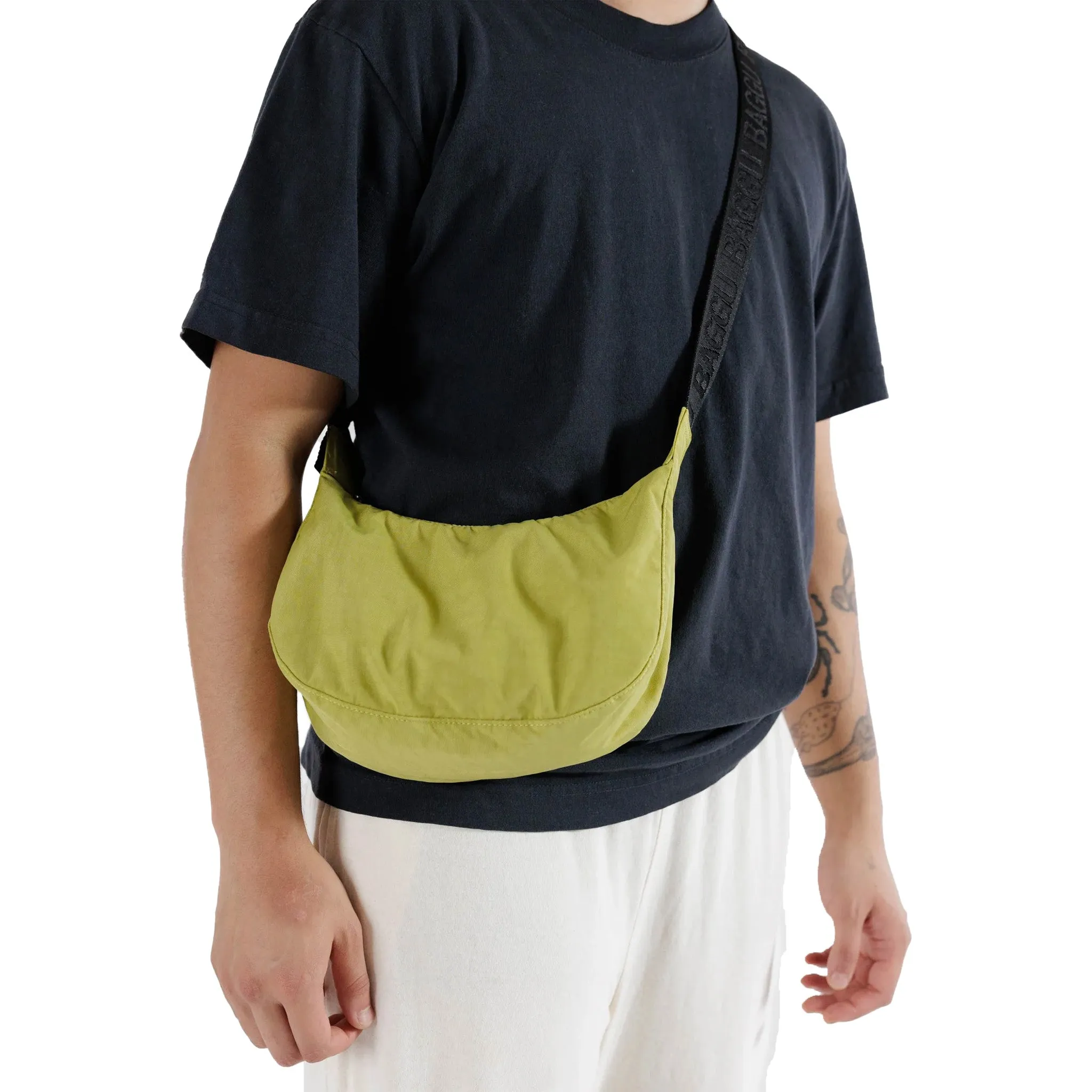 Baggu Small Nylon Crescent Bag, Lemongrass