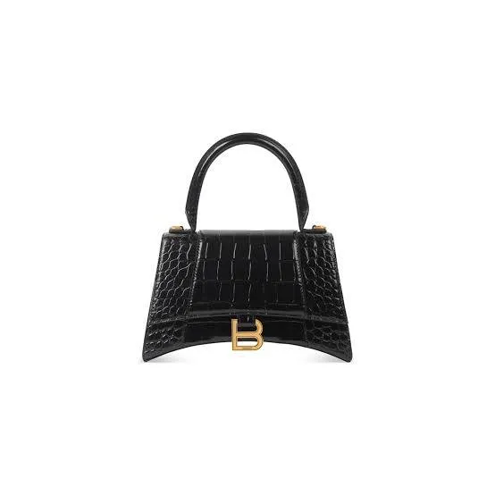 Balenciaga Hourglass Croc-Embossed Handbag