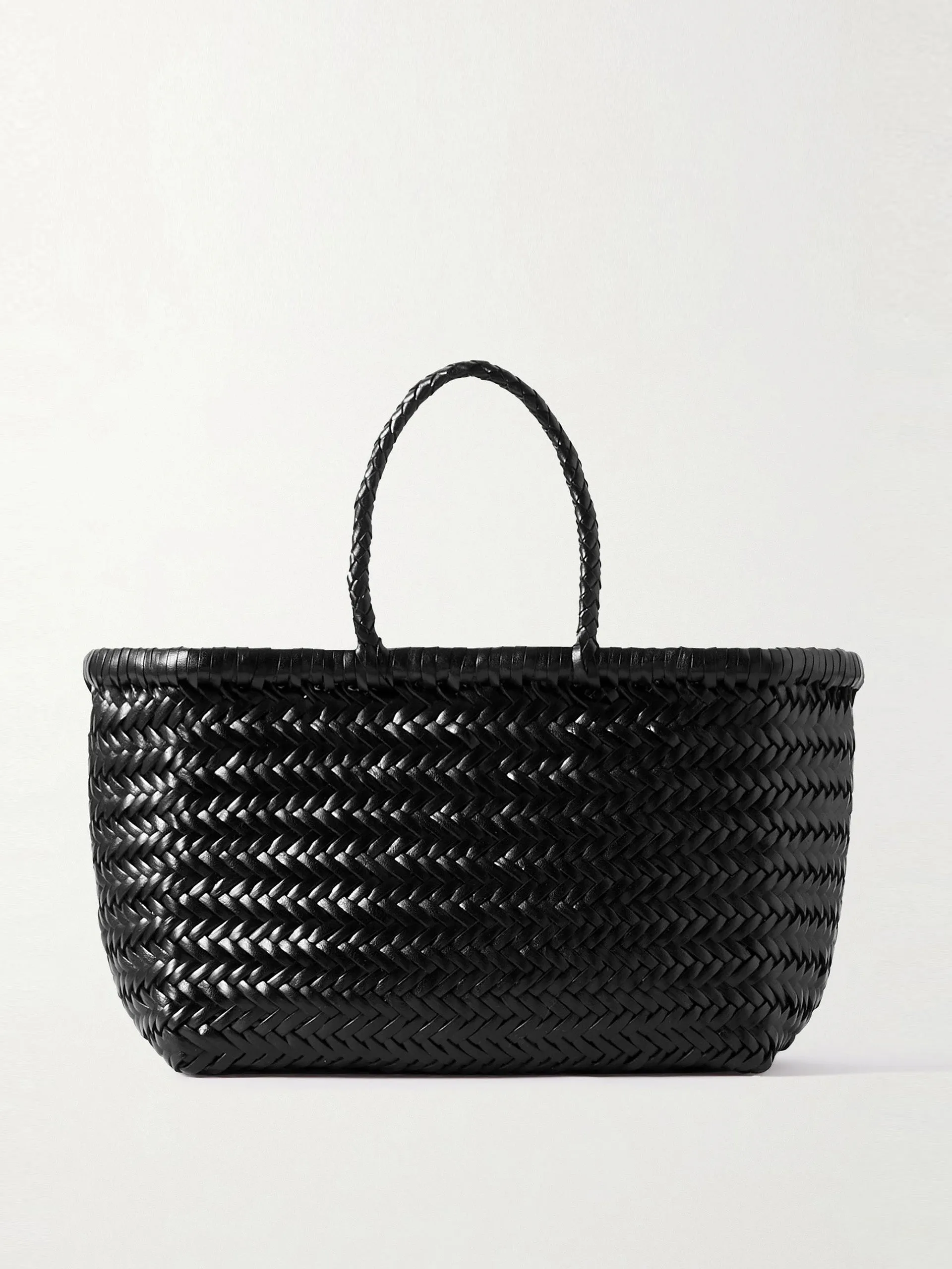 Bamboo Triple Jump small woven leather tote