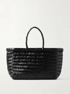 Bamboo Triple Jump small woven leather tote