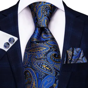 Baroque Blue Silk – 3-Piece Tie Set