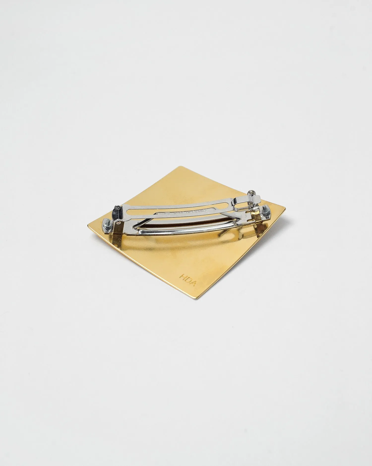 Barrette lozenge 084 in matte gold