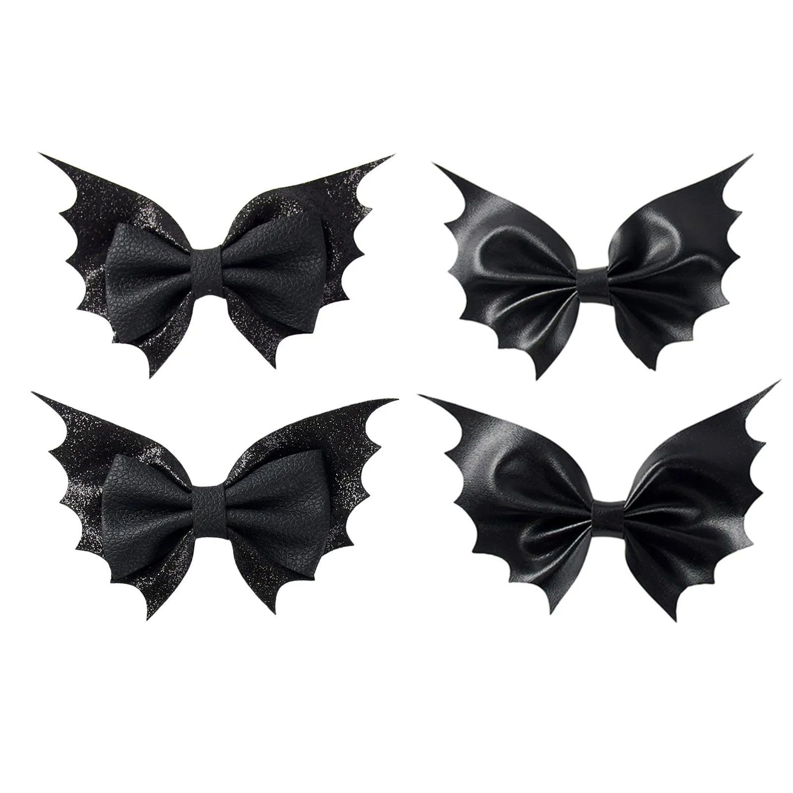 Bat Hair Bow Clips for Teen Girls Women 4pcs Halloween Decorations Cosplay Costume Hair Accessories 4inch