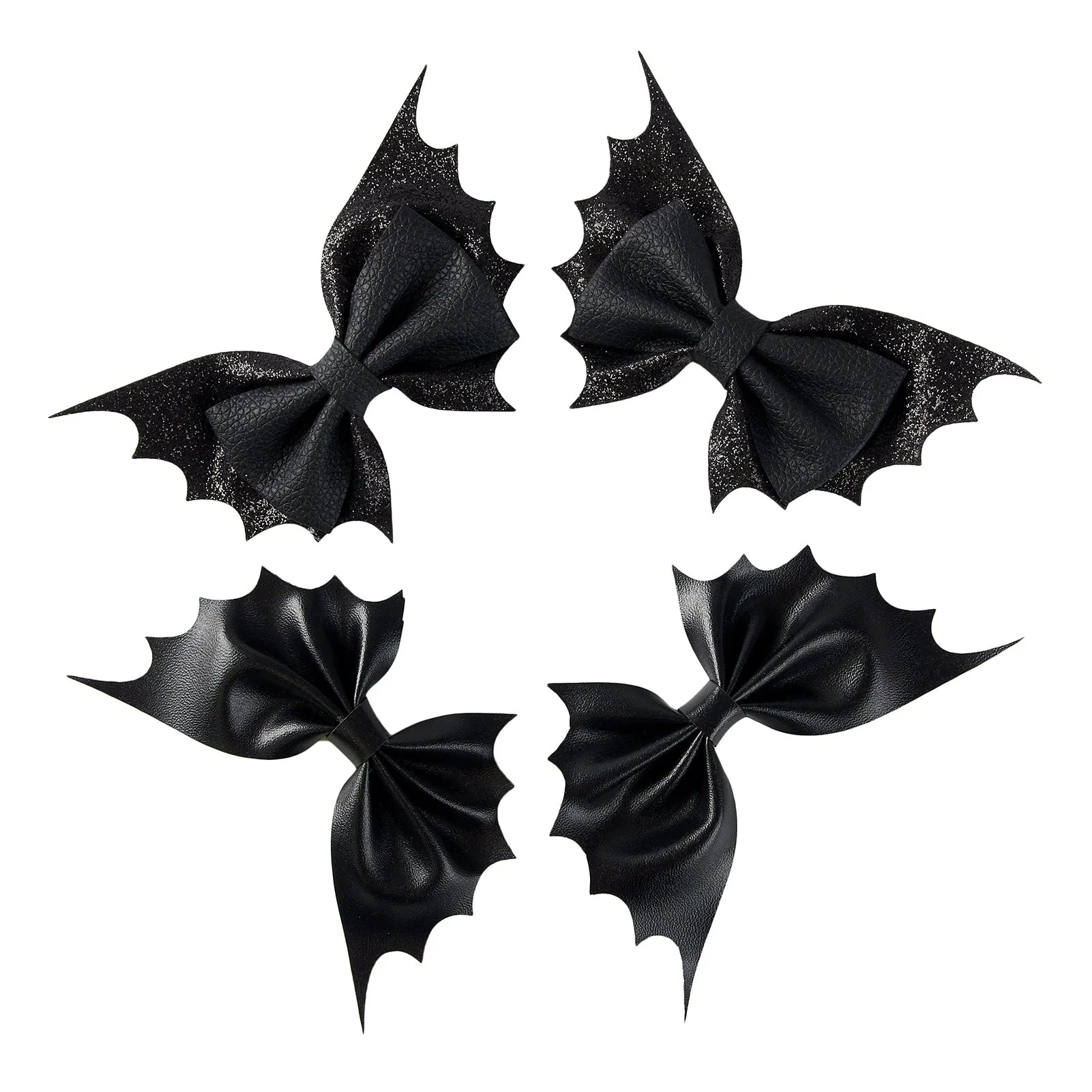 Bat Hair Bow Clips for Teen Girls Women 4pcs Halloween Decorations Cosplay Costume Hair Accessories 4inch