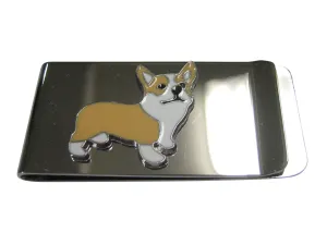 Beige and White Toned Corgi Dog Money Clip