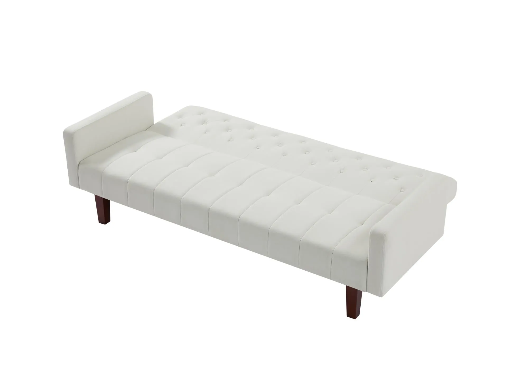 Beige, Linen, Convertible Double Folding Living Room Sofa Bed (Eucalyptus wood frame)