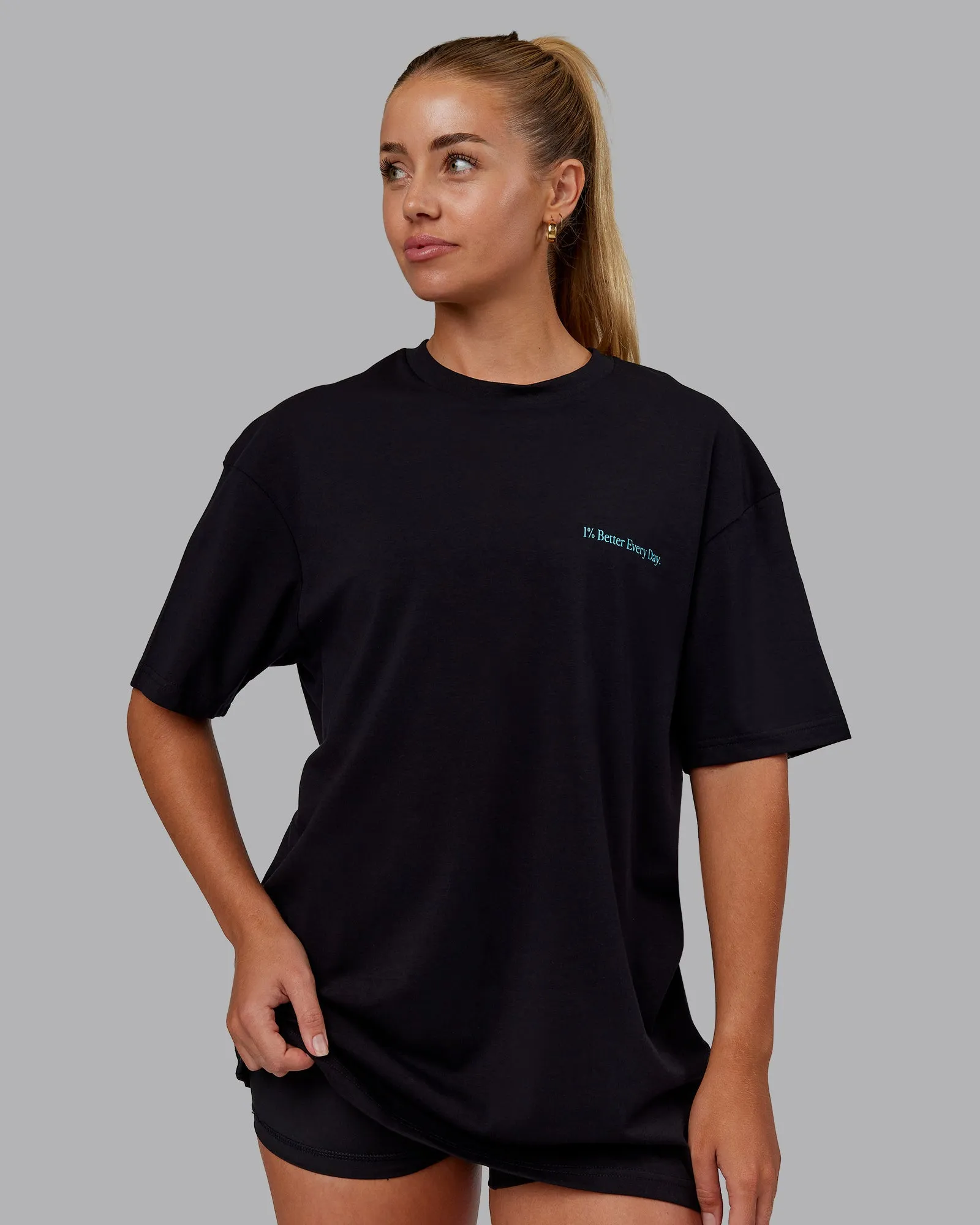 Better Every Day FLXCotton Tee Oversize - Black-Blue Atoll