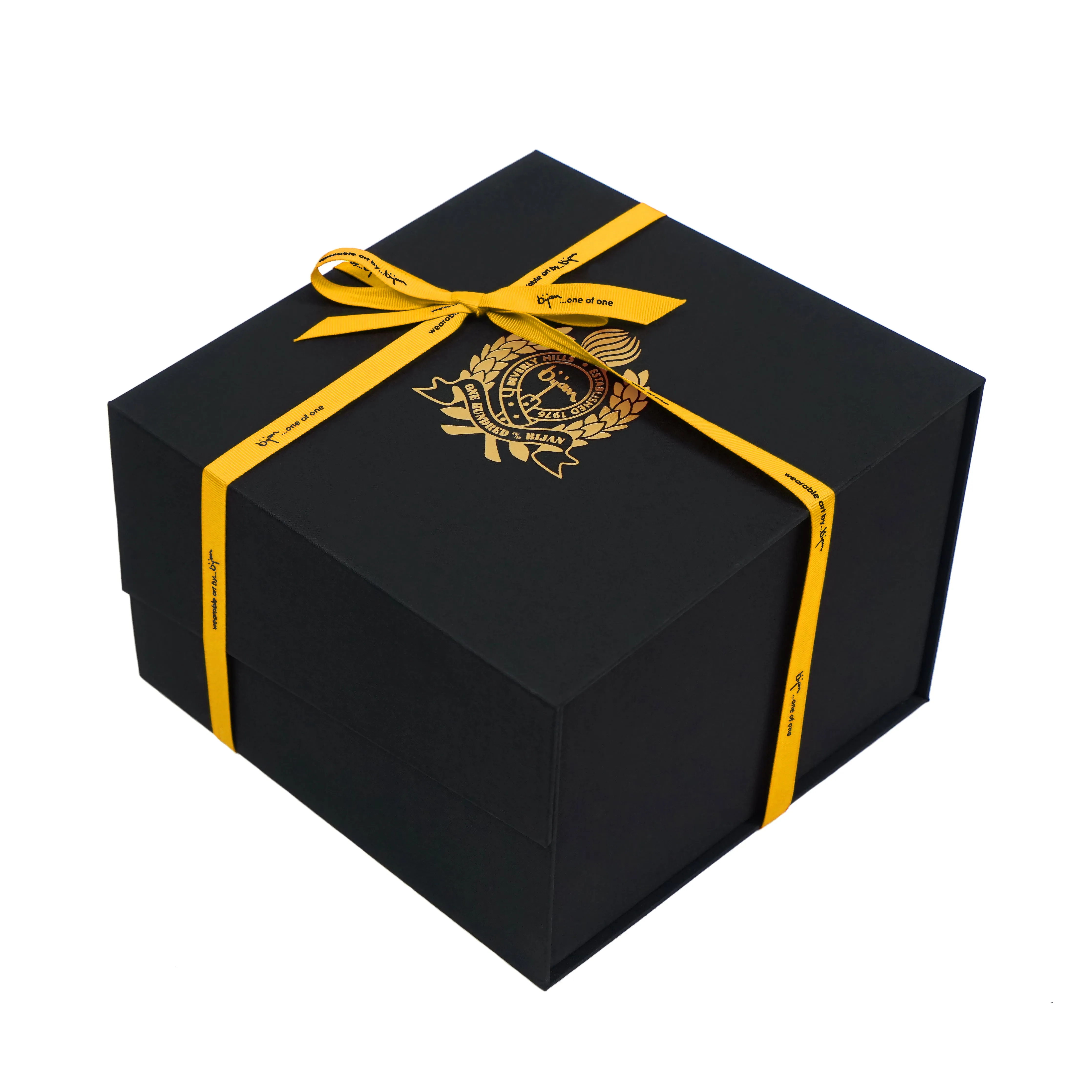 Bijan Yellow with Silver Crest Cap