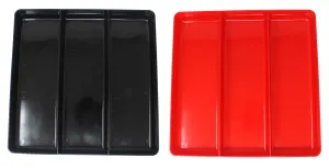 Black & Red Stackable Lightweight 3 Compartment Organizer Tray Kit- Heavy-Duty