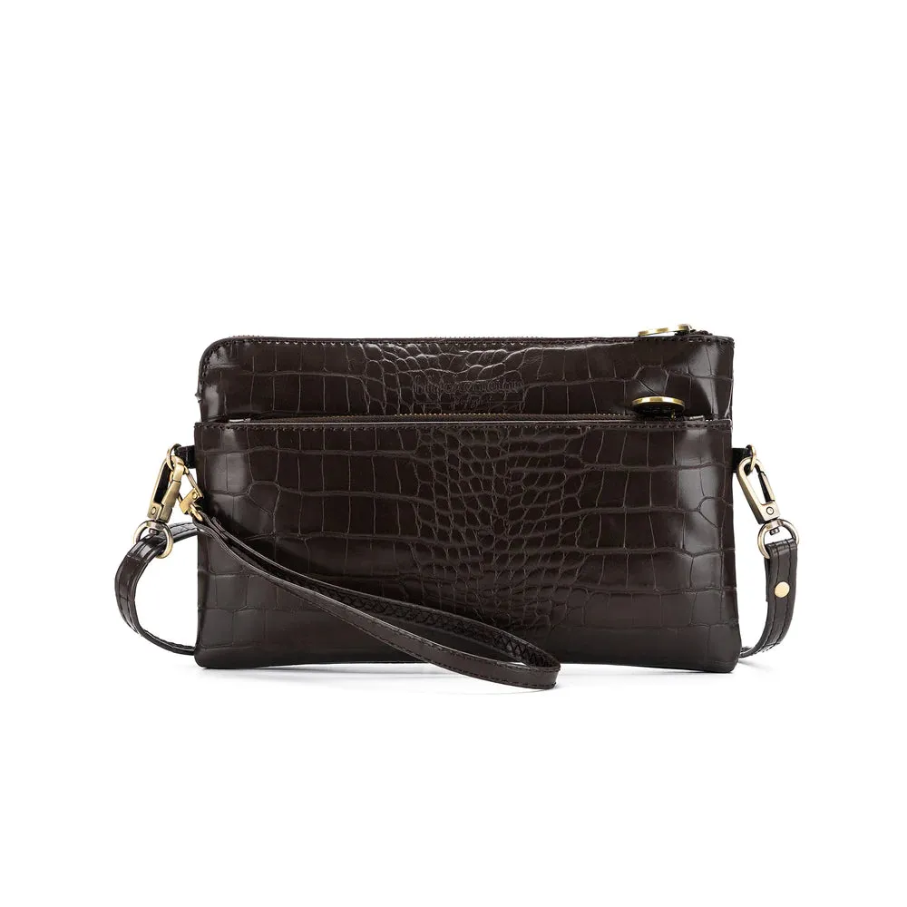 Black Caviar Liv Crossbody Clutch Coffee