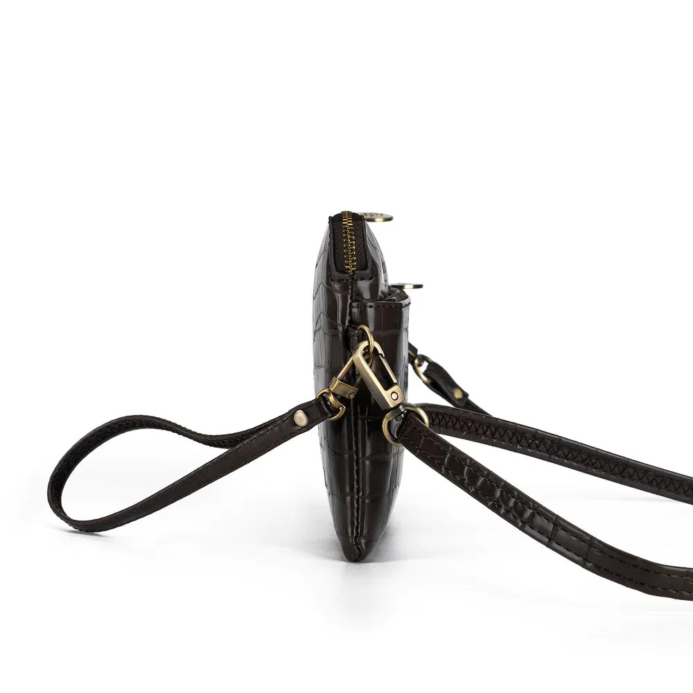 Black Caviar Liv Crossbody Clutch Coffee