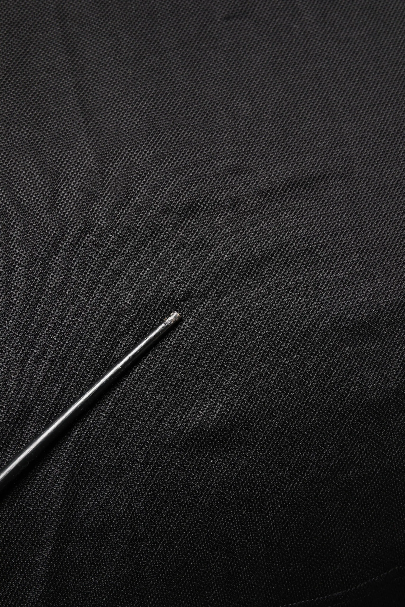 Black DG Silk V-neck Collared Polo T-shirt