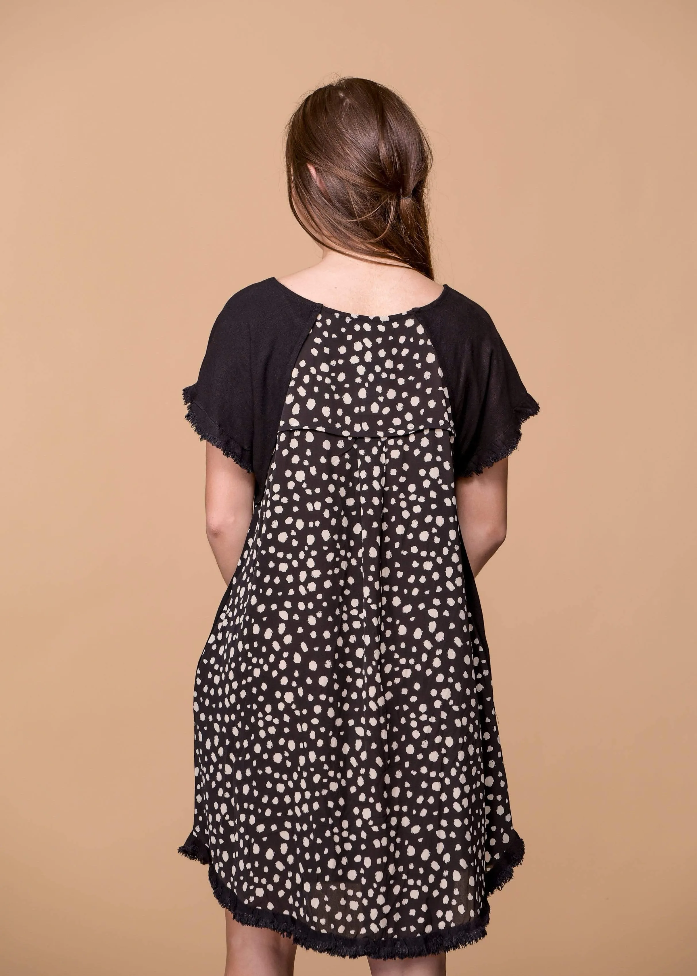 Black Dress with Print Back