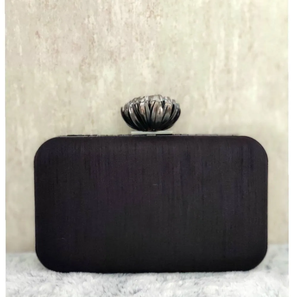 Black Evening Clutch Handbag , Party Purse Indian Zardozi Clutch Sling, Wedding Bridal Bag, Embellished  Evening Clutch, Gift