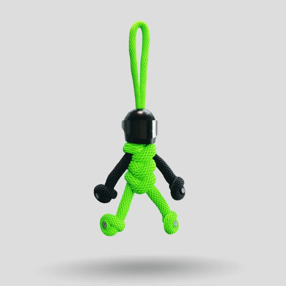 Black Green Biker Buddy Paracord Keychain