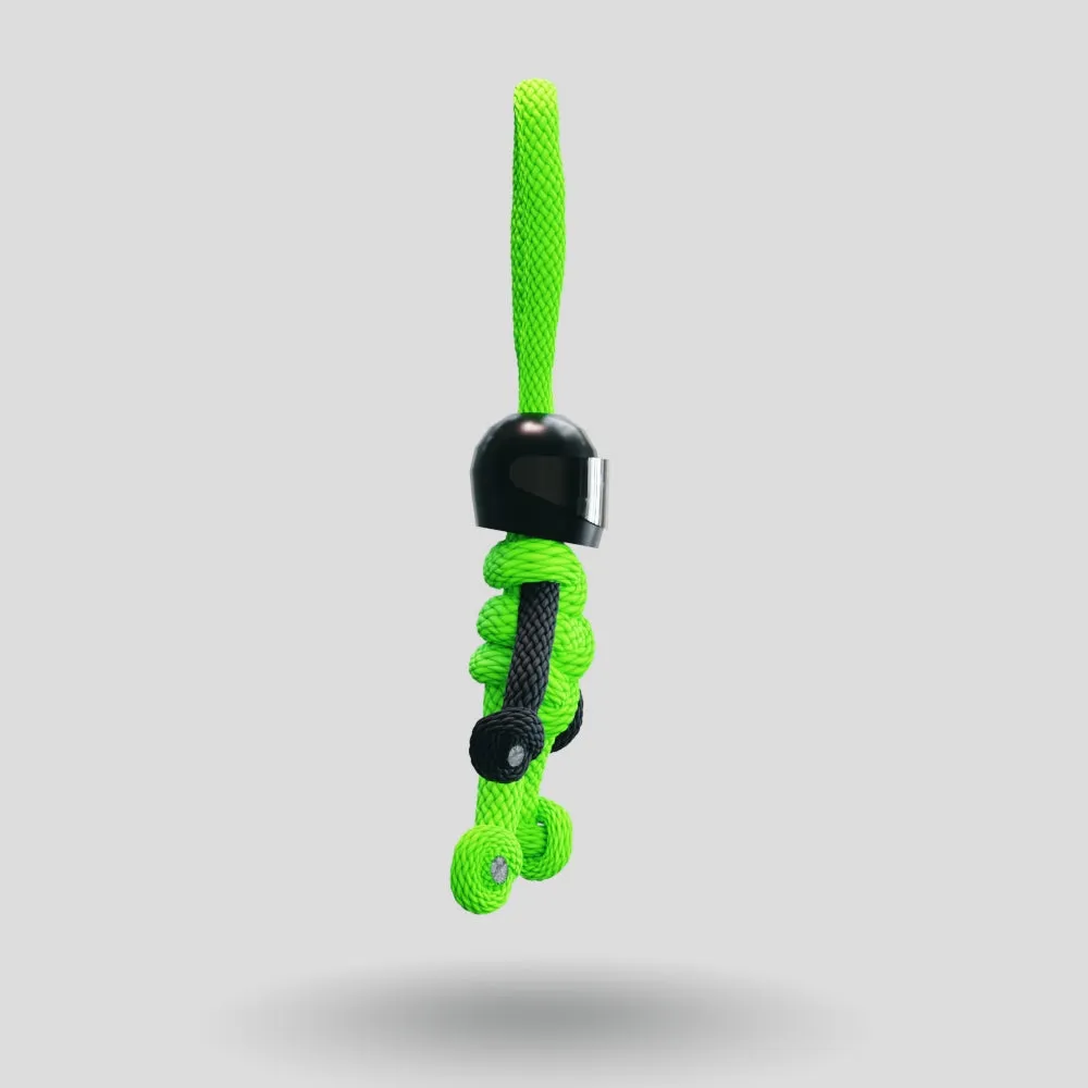Black Green Biker Buddy Paracord Keychain