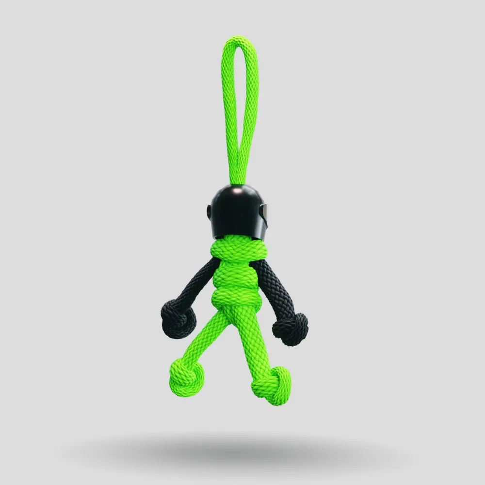 Black Green Biker Buddy Paracord Keychain