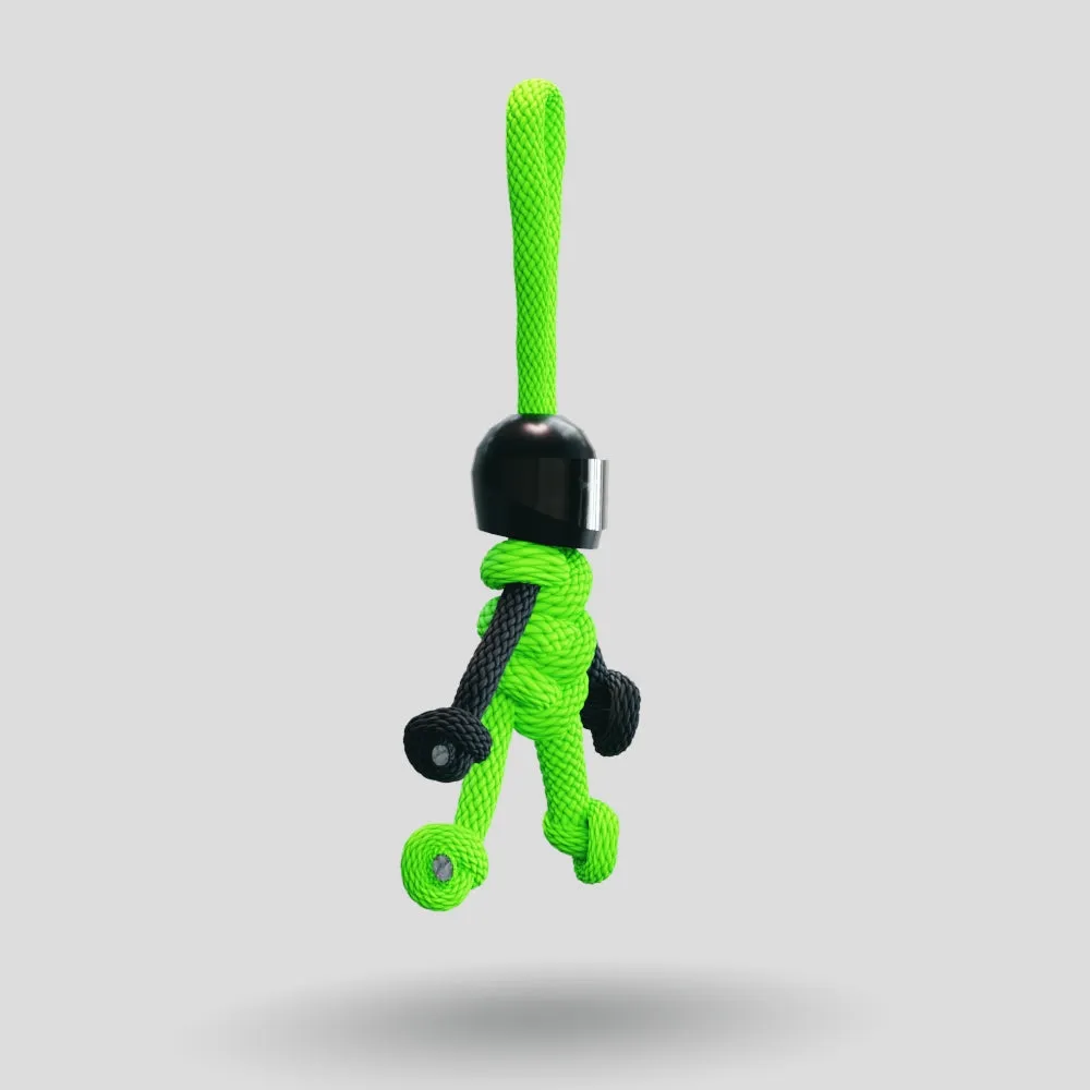 Black Green Biker Buddy Paracord Keychain