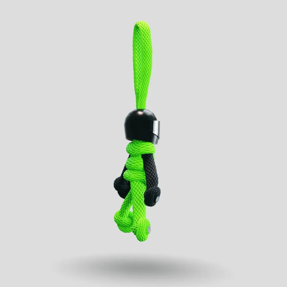 Black Green Biker Buddy Paracord Keychain