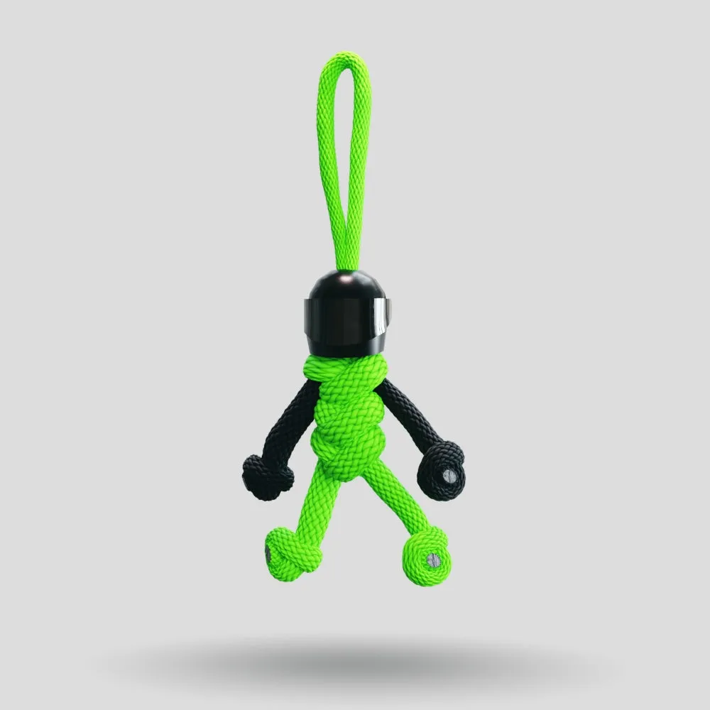 Black Green Biker Buddy Paracord Keychain