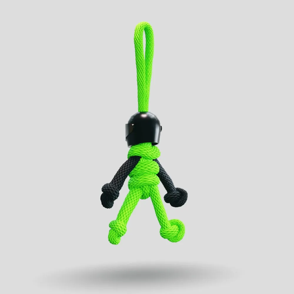 Black Green Biker Buddy Paracord Keychain