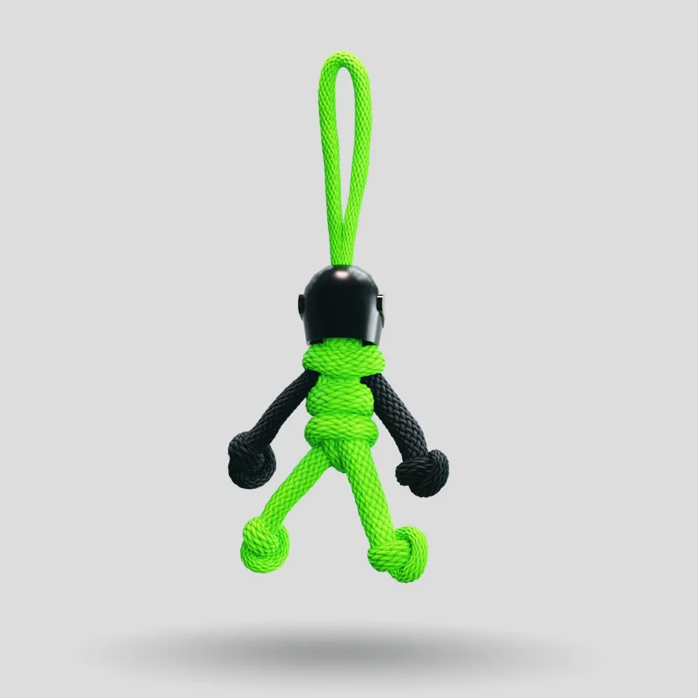 Black Green Biker Buddy Paracord Keychain