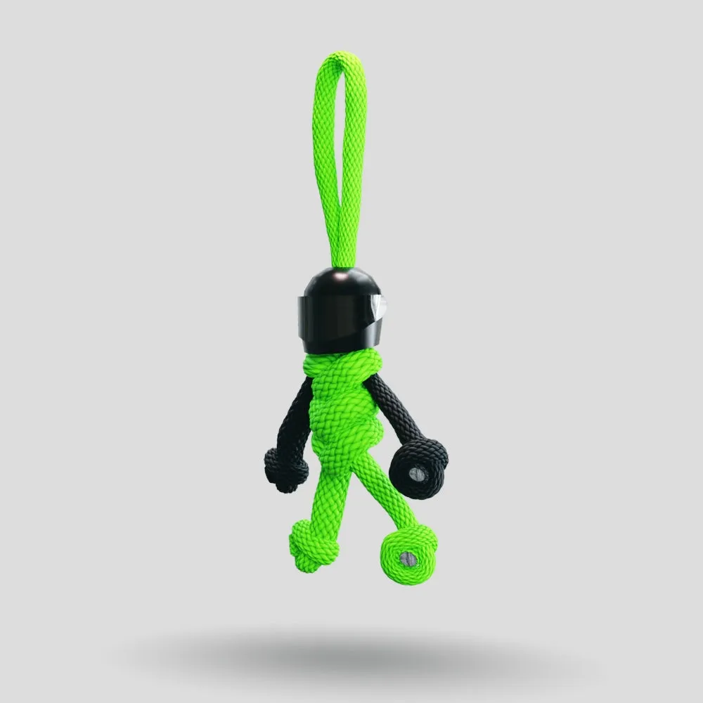 Black Green Biker Buddy Paracord Keychain