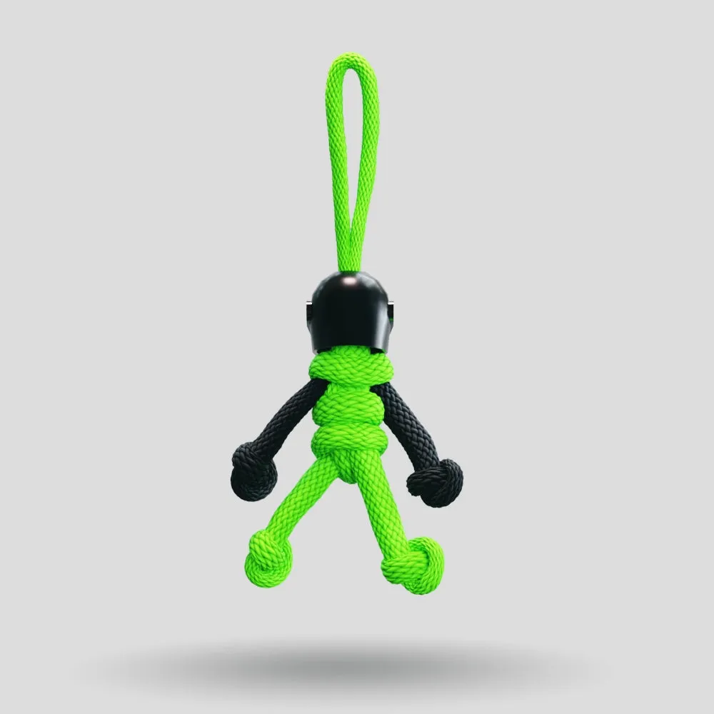 Black Green Biker Buddy Paracord Keychain