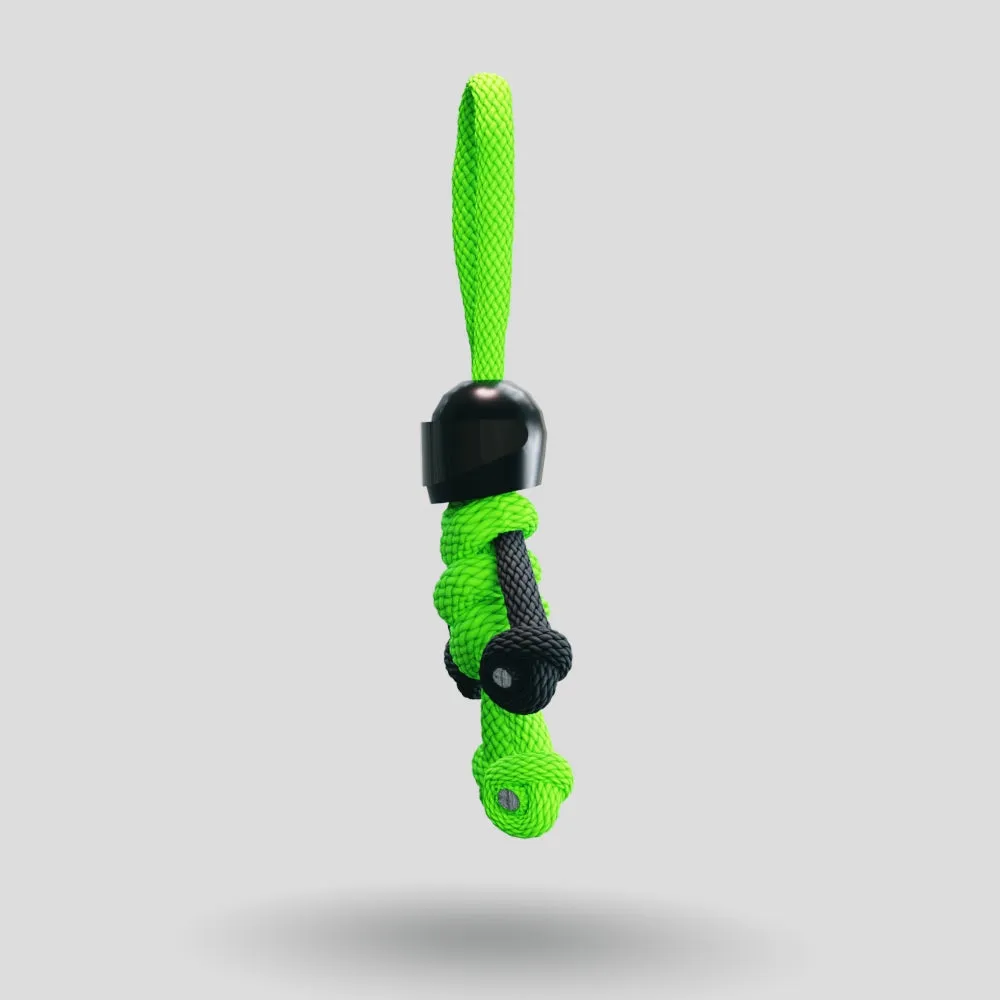 Black Green Biker Buddy Paracord Keychain