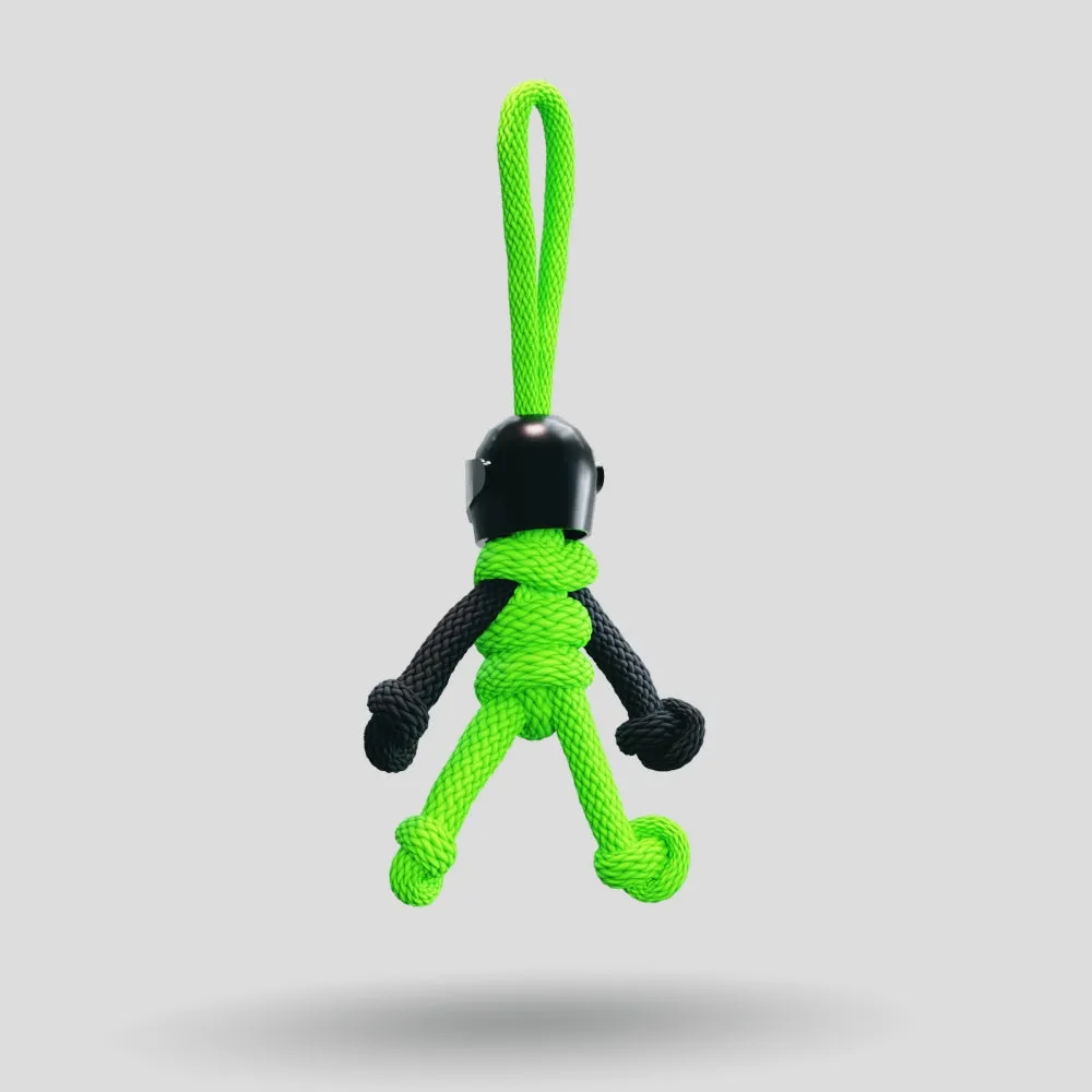 Black Green Biker Buddy Paracord Keychain