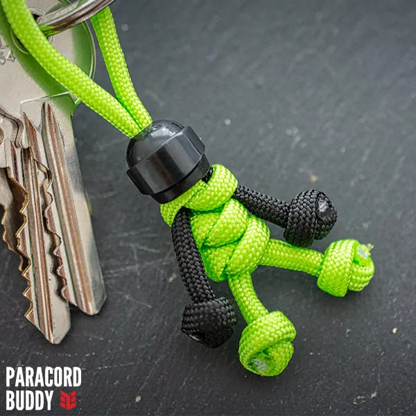 Black Green Biker Buddy Paracord Keychain