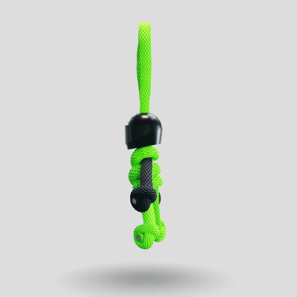 Black Green Biker Buddy Paracord Keychain