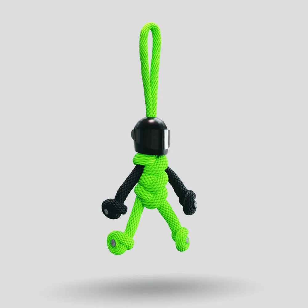 Black Green Biker Buddy Paracord Keychain