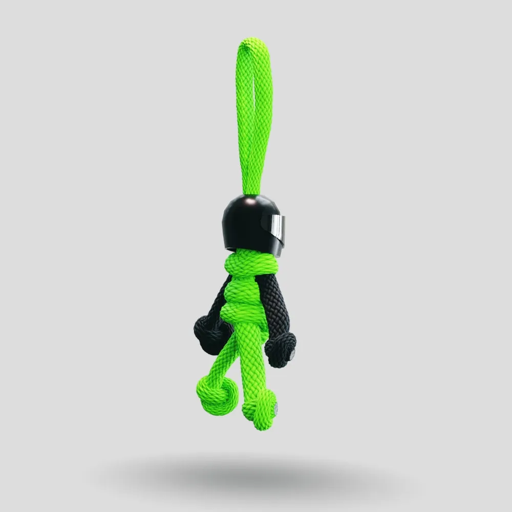 Black Green Biker Buddy Paracord Keychain
