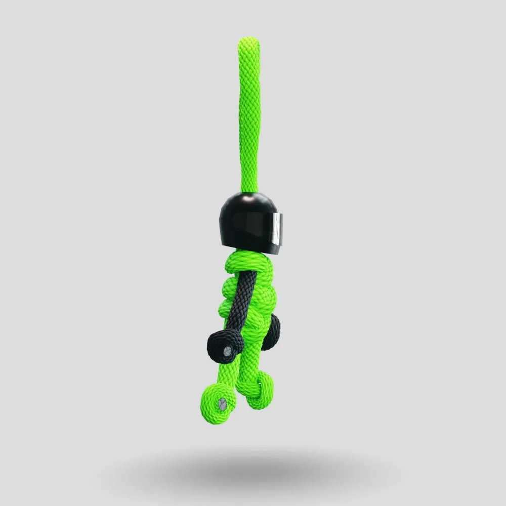 Black Green Biker Buddy Paracord Keychain
