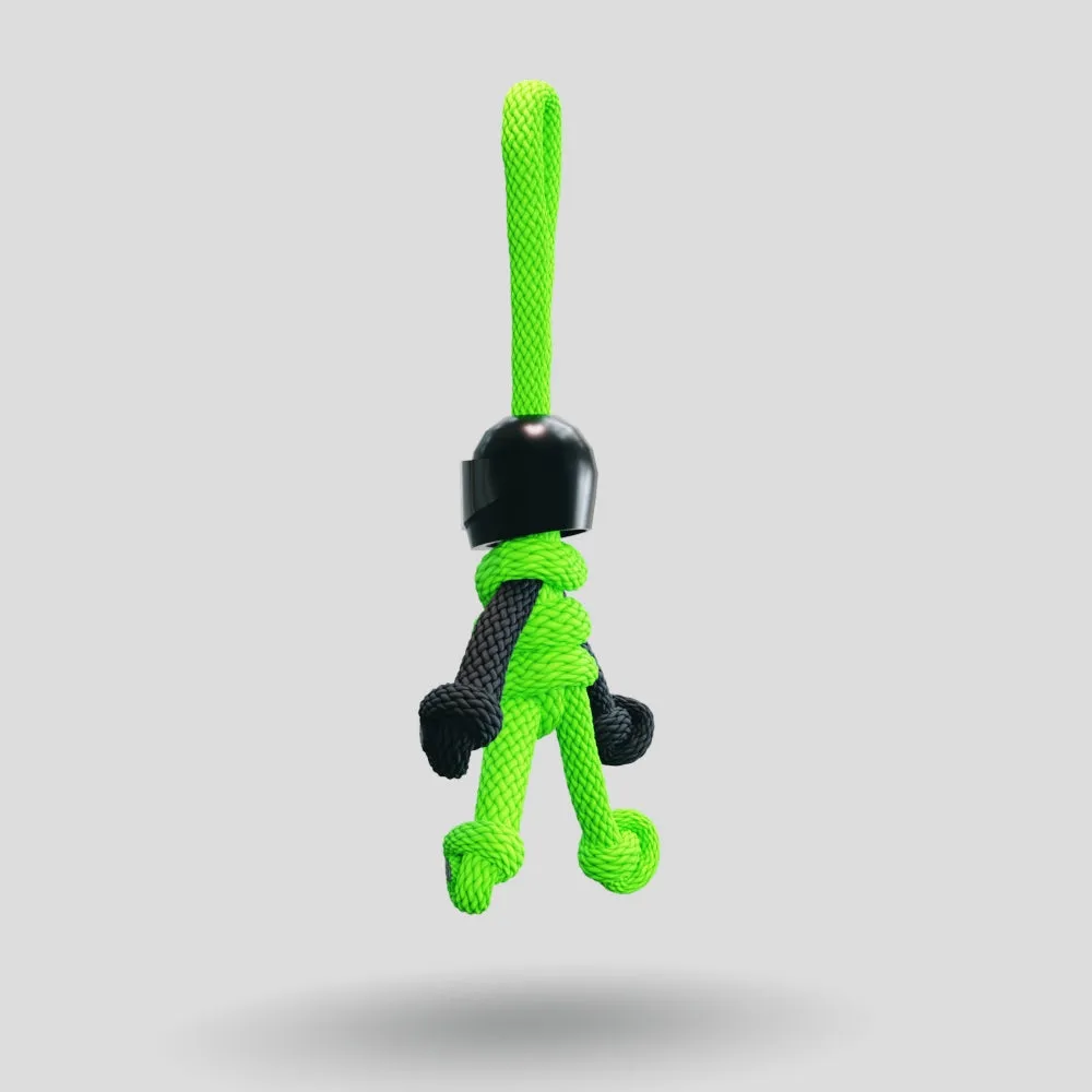 Black Green Biker Buddy Paracord Keychain