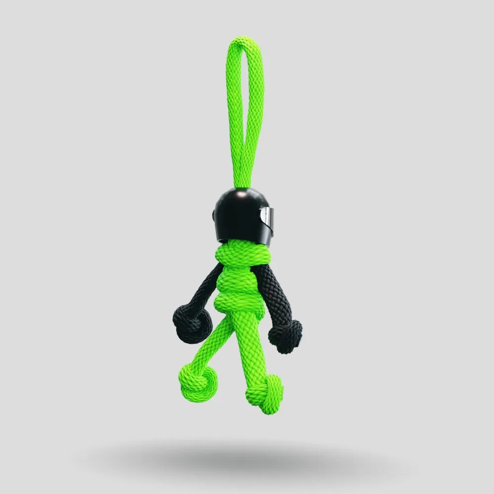 Black Green Biker Buddy Paracord Keychain