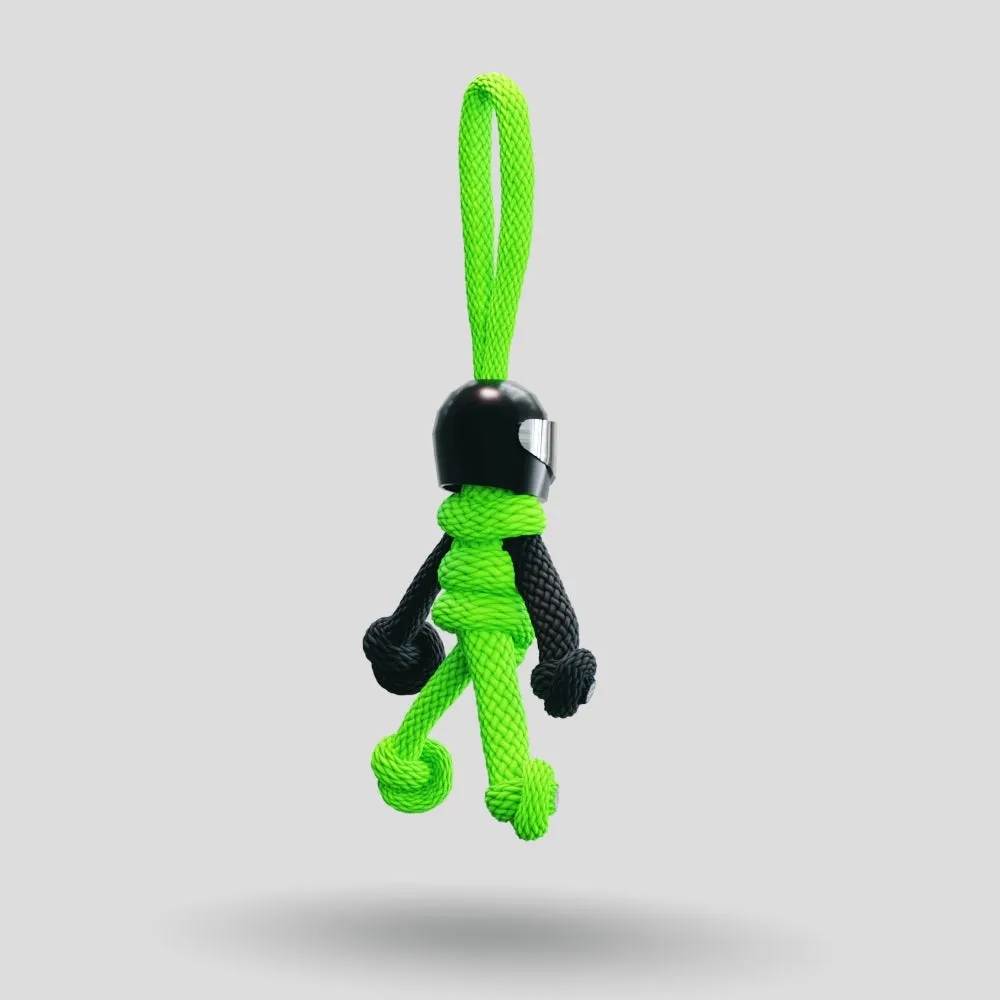 Black Green Biker Buddy Paracord Keychain