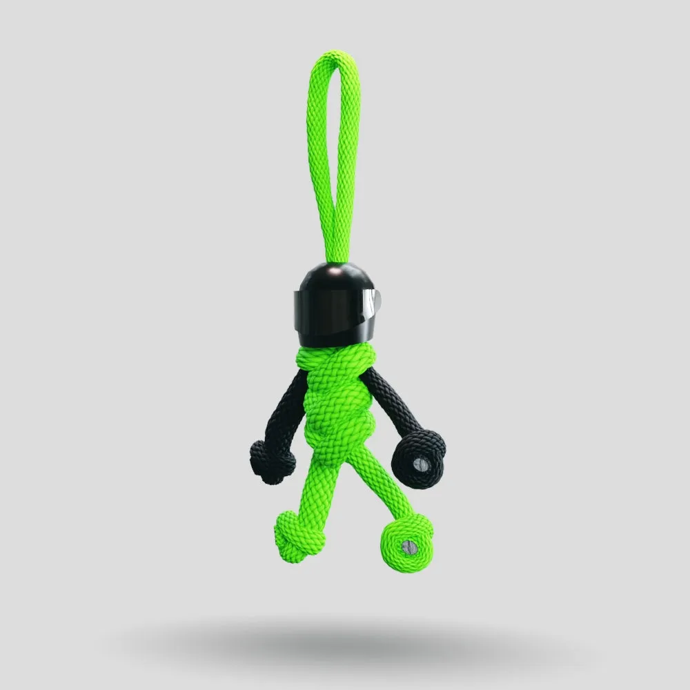 Black Green Biker Buddy Paracord Keychain