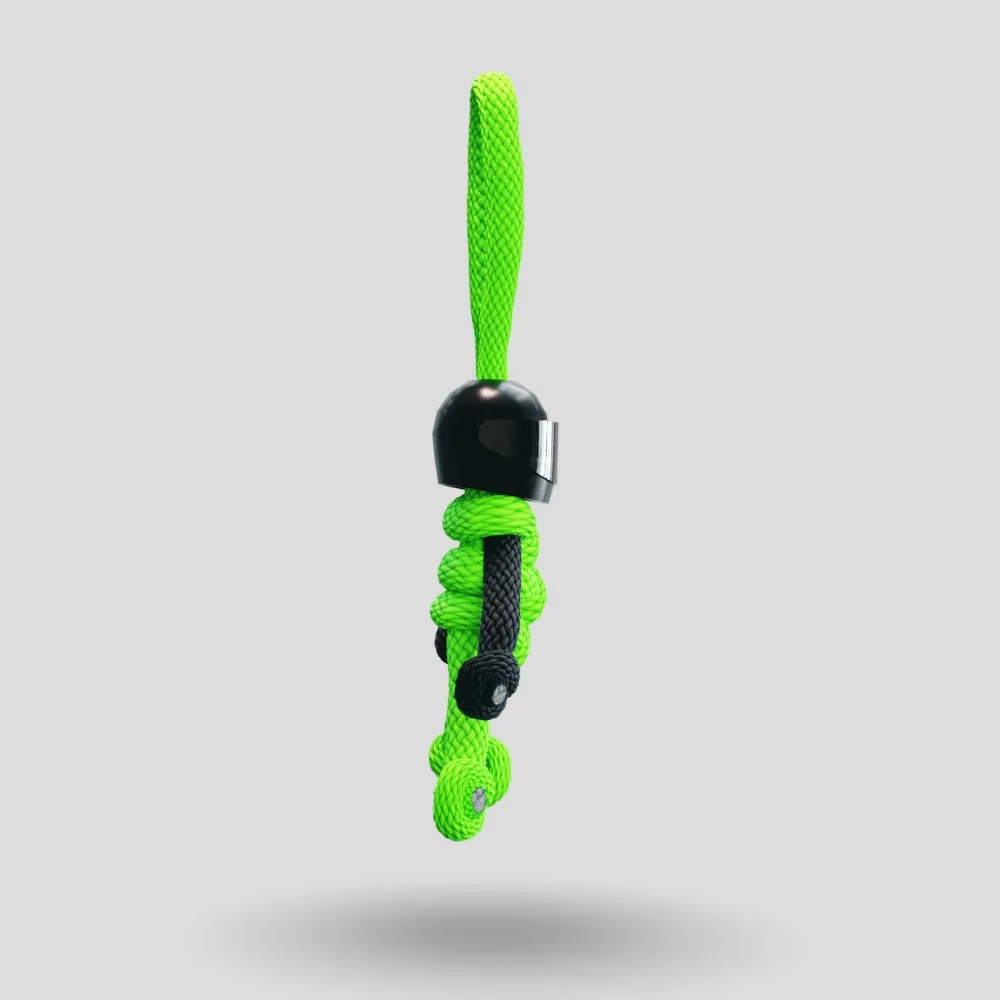 Black Green Biker Buddy Paracord Keychain