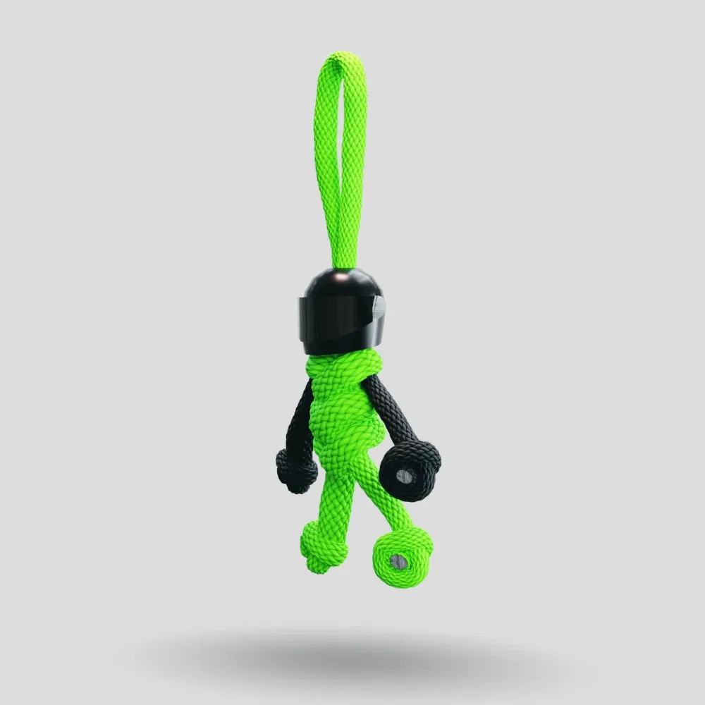 Black Green Biker Buddy Paracord Keychain