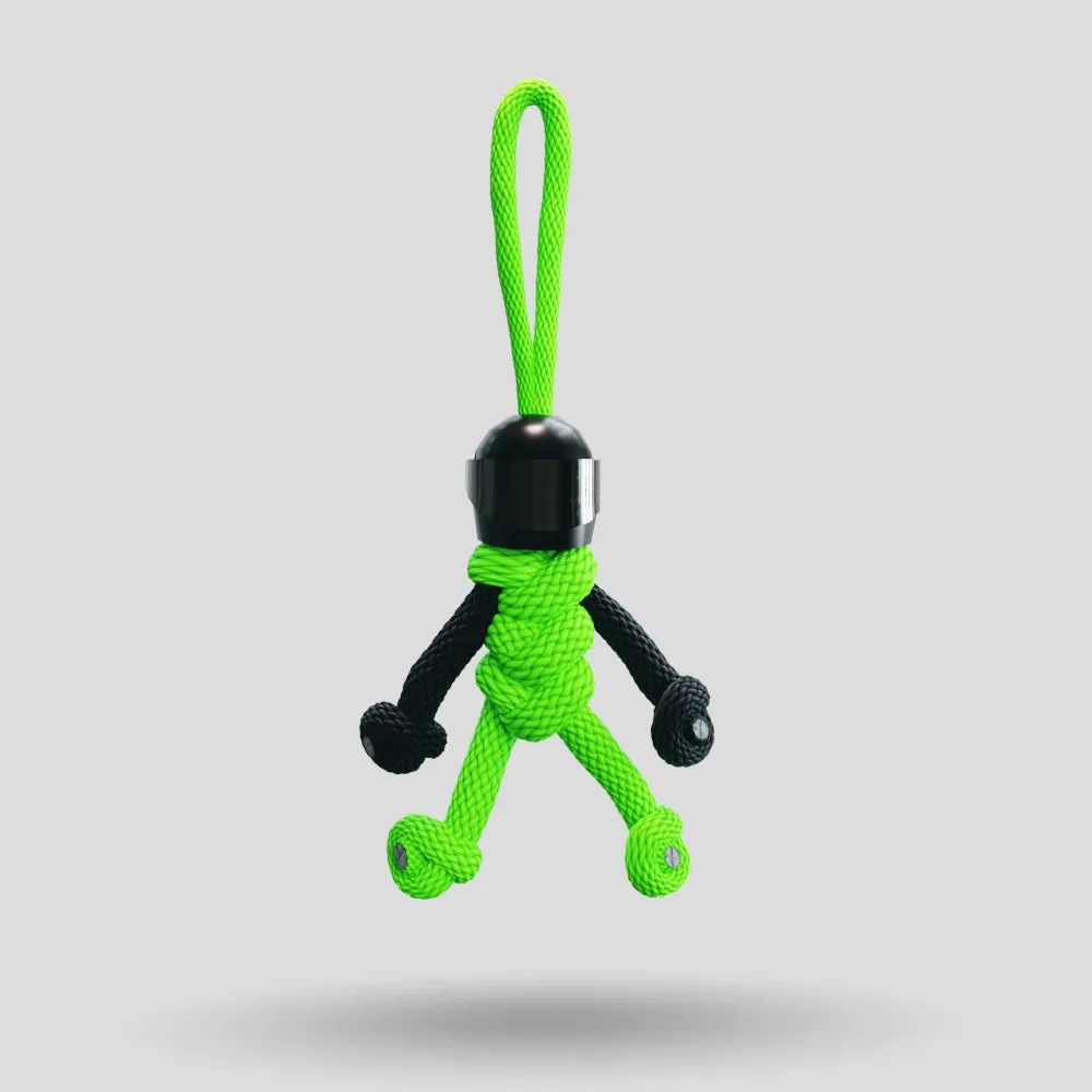 Black Green Biker Buddy Paracord Keychain