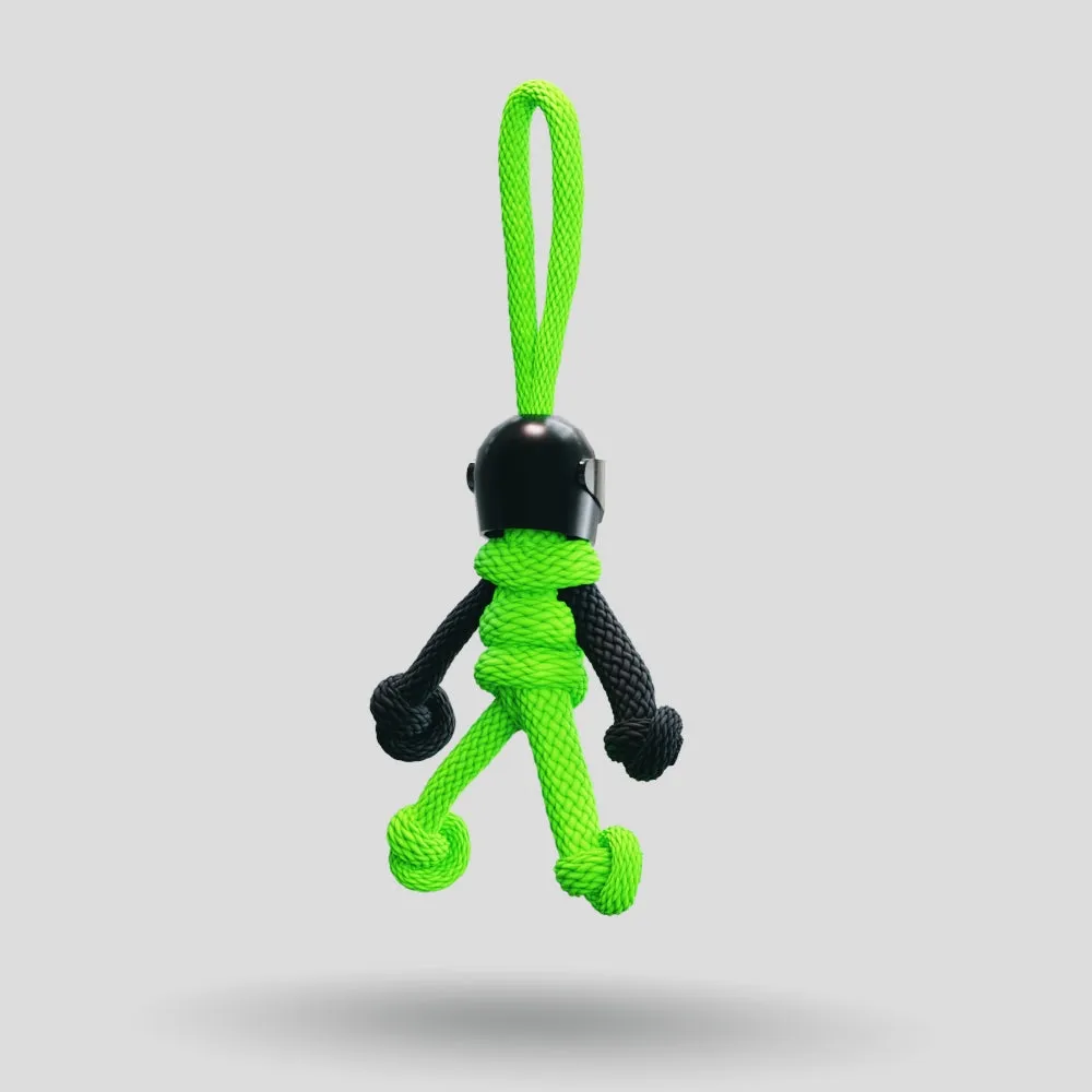 Black Green Biker Buddy Paracord Keychain