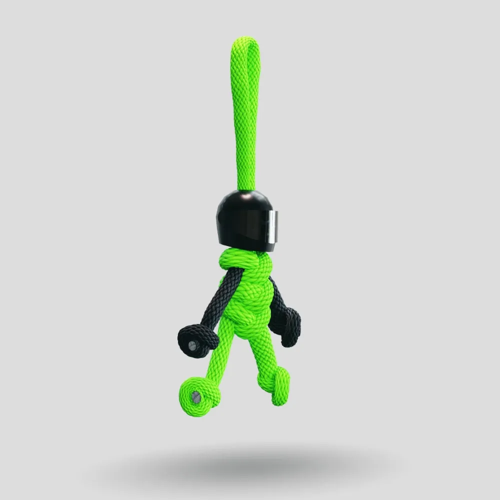Black Green Biker Buddy Paracord Keychain