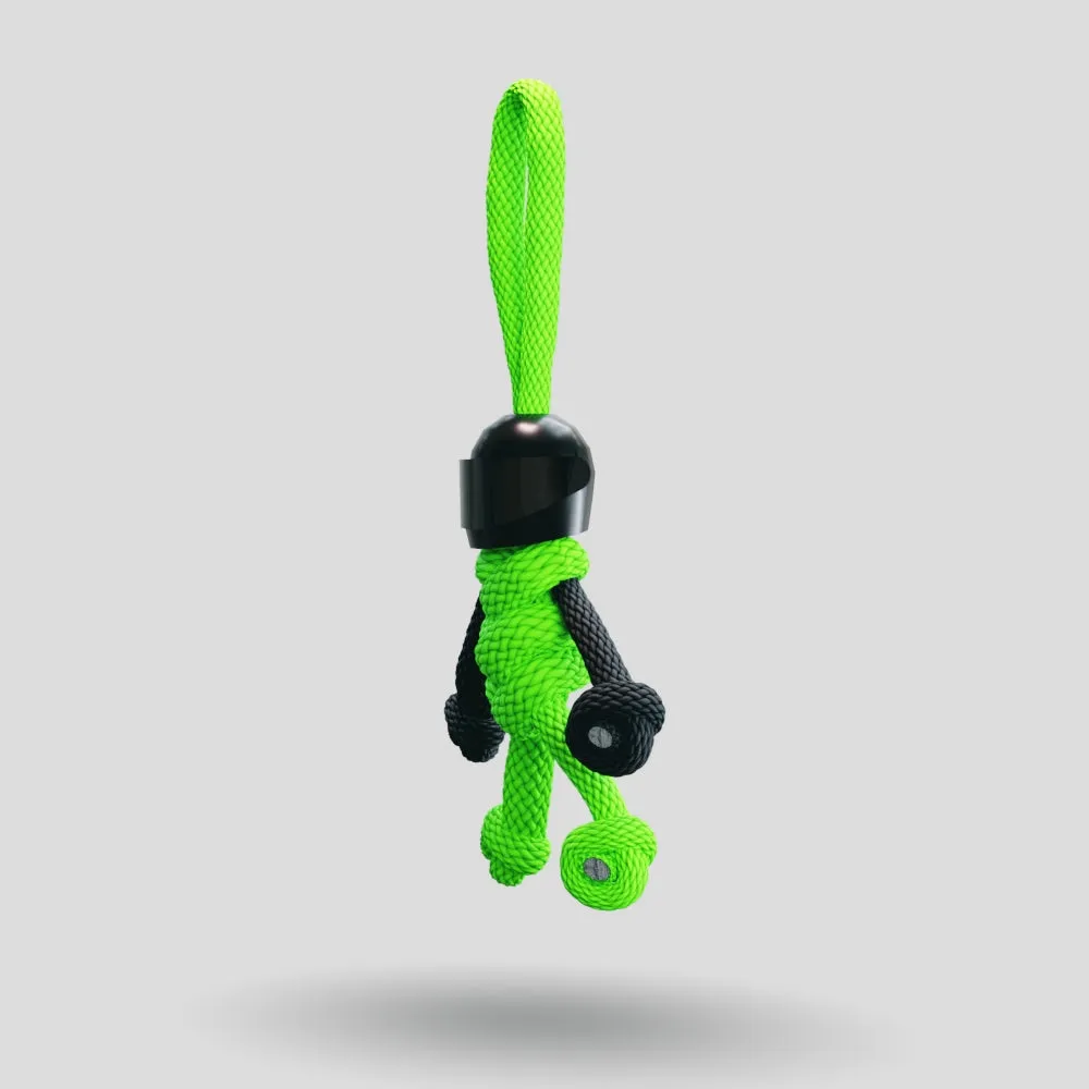 Black Green Biker Buddy Paracord Keychain