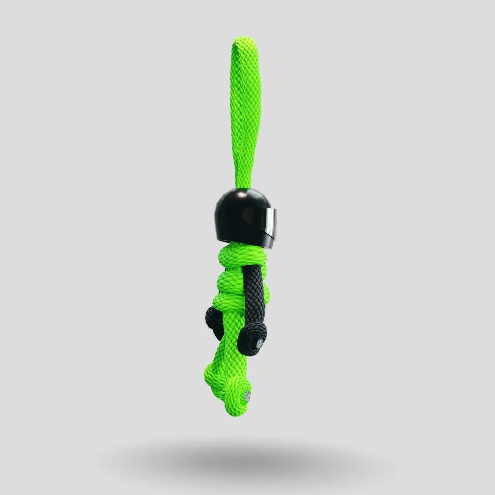 Black Green Biker Buddy Paracord Keychain