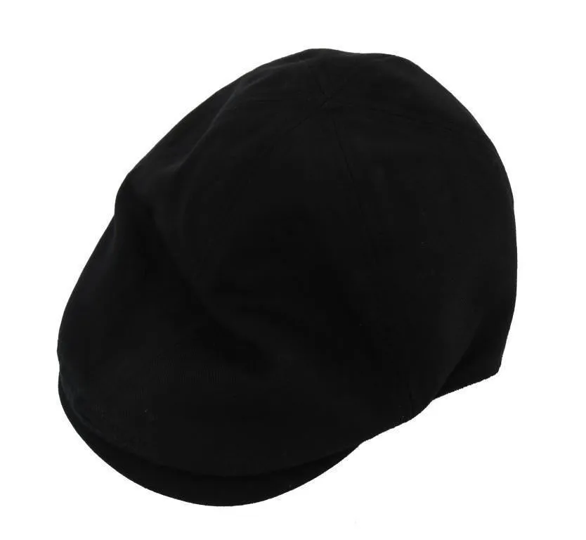 Black Linen Cotton Newsboy Cap