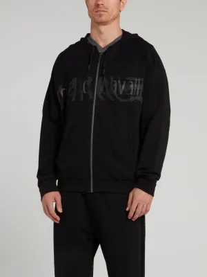 Black Logo Woven Sweater