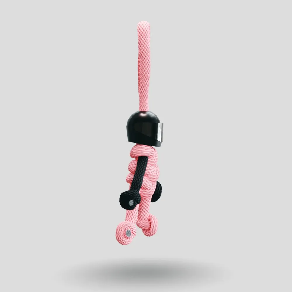 Black Pink Biker Buddy Paracord Keychain